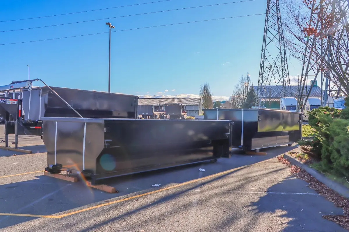 Roll-off dumpster ready for waste disposal at job site for Estate Cleanout Dumpster Rental in West Clarkston-Highland